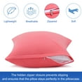 thumbnail image 5 of PiccoCasa 2 Pack Egyptian Cotton Pillowcases with Zipper Clourse King Coral Pink, 5 of 7
