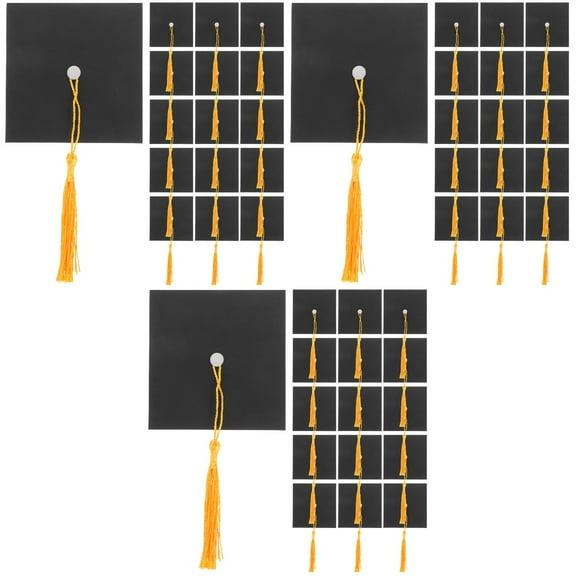 unbranded 90 pcs  Miniature Grad Cap for Chocolate Dessert Cupcake Decoration Graduation Cupcake Ornament