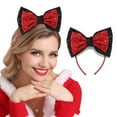thumbnail image 4 of Christmas Bow Headbands Gold Sequins Bow Hairband Xmas Hair Band Bow Christmas Headbands Glitter Bowknot Headwear Hair Accessories for Women and Girls, 4 of 4
