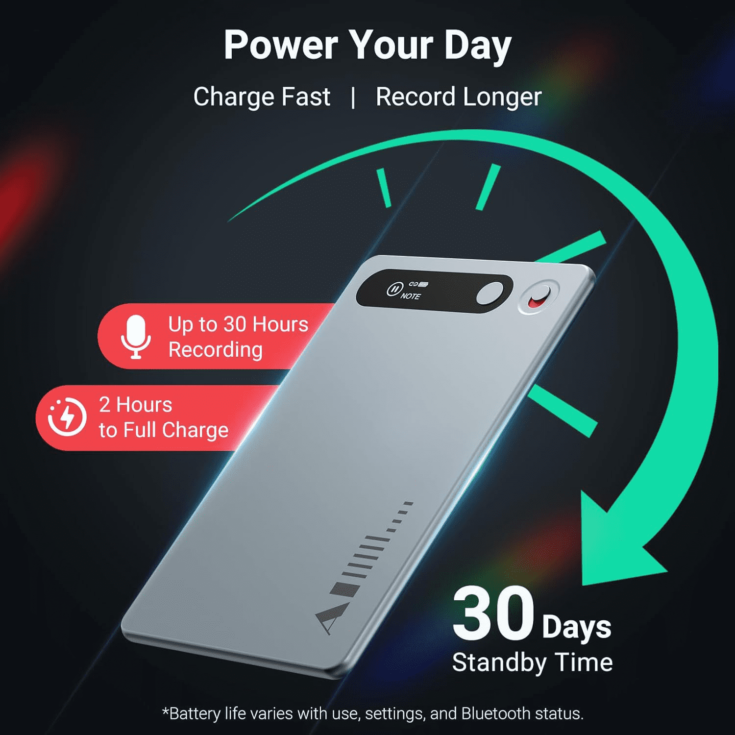 AI Noise Cancellation Voice Recorder: Transcribe, Summarize & Text Translation, 81 Languages, 64GB Memory, App Control for Meeting, Call, and Lecture