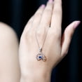 thumbnail image 6 of Rosec Jewels Lotus Flower Necklace with Blue Sapphire, 10K White Gold, 6 of 8