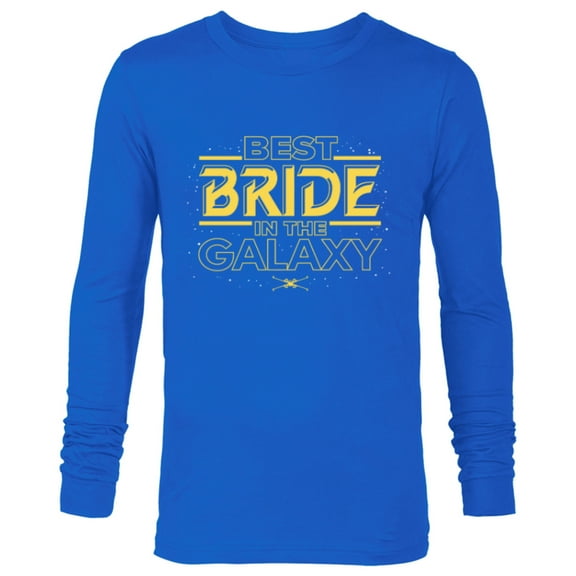 Star Wars Best Bride in the Galaxy Honeymoon Wedding Party- Long Sleeve T-Shirt for Men - Customized-Navy