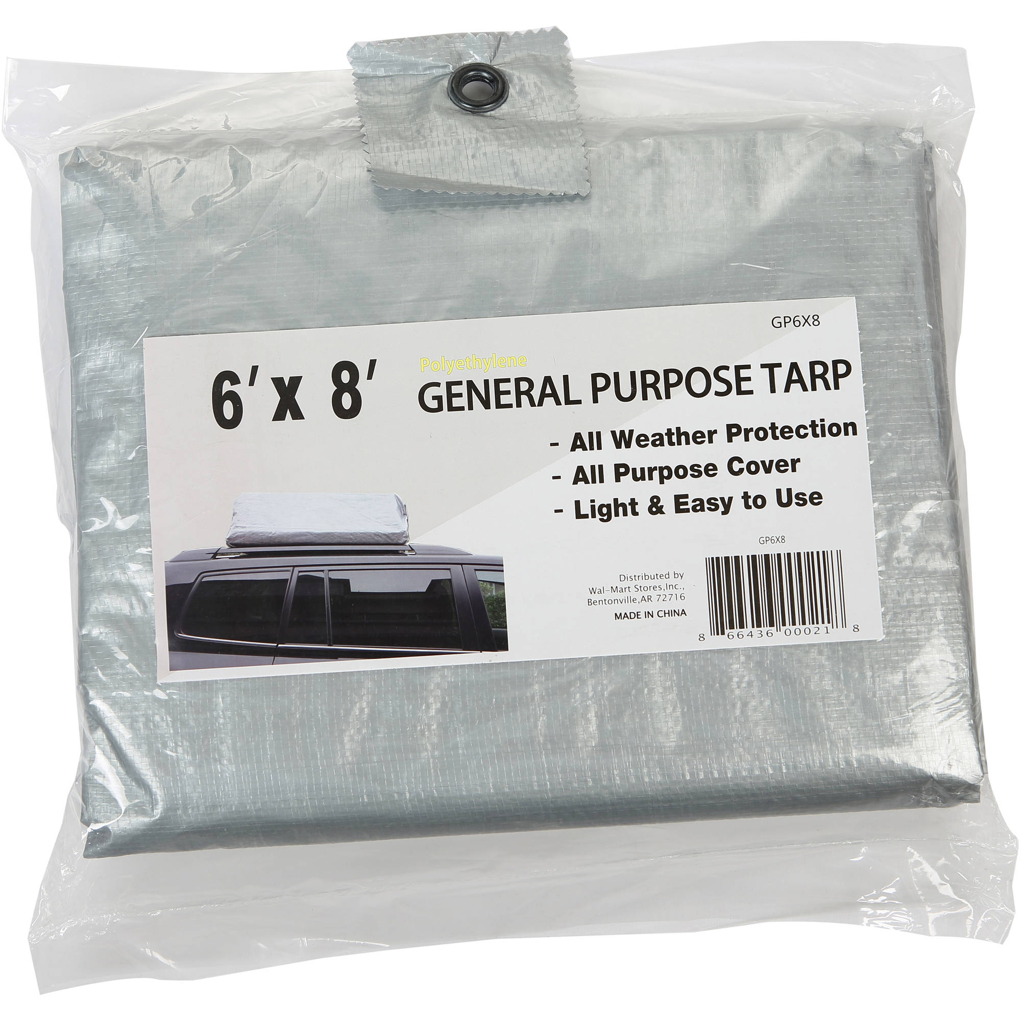 Hyper Tough 6' x 8' Medium Duty Tarp All Weather Protection All Purpose Cover - image 3 of 3