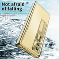 thumbnail image 5 of Decase Luxury Case for Samsung Galaxy Z Fold 4 2022 with Built-in Screen Protector, Aluminum Alloy Hidden Stand Protection Case with Stylus,Hinge Full Body Shockproof Rugged Cover,Gold, 5 of 7