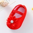 thumbnail image 4 of RMGVDSD Baby Walker Shoes Baby Girls Soft Sole Bowknot Princess Wedding Dress Flats Toddler Princess Shoes Baby Shoes Soft Walking Sock Shoes For 6-9 Months, 4 of 7