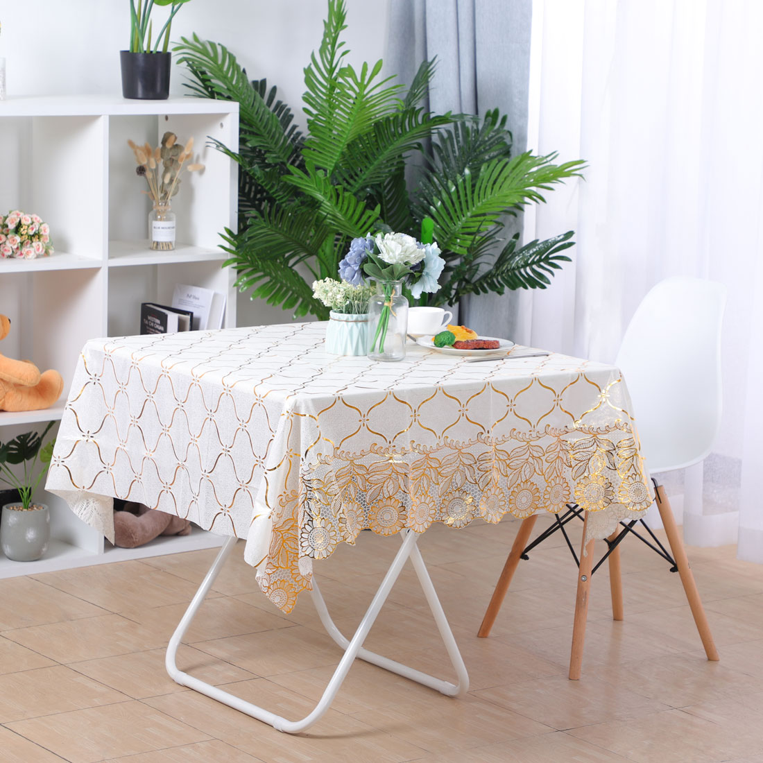 Square Tablecloths PVC Table Cover Outdoor Tabletop Wedding Camping