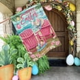 thumbnail image 5 of Happy Easter Pink Chair House Flag Double Sided, Eggs Basket Coastal Beach Decorative Garden Yard Outdoor Large Decor, Bunny Ears Hat Flowers Nautical Burlap Home Outside Decoration 28 x 40, 5 of 6