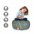 thumbnail image 2 of Summer Storage Toy Bag Chair, Swimmer Women in Ocean Coral Reef Beach Sunbathing Fun Illustration, Stuffed Animal Organizer Washable Bag, Large Size, Ginger Pink and Cadet Blue, by Ambesonne, 2 of 3