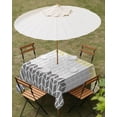 thumbnail image 3 of Outdoor Tablecloth with Umbrella Hole and Zipper Herringbone Pattern Square Tablecloths 54x54 Inch Waterproof Table Cloths Vintage Yellow Ombre Grey Patio Table Cover for Picnic BBQS Party, 3 of 7