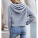 thumbnail image 5 of Sudadera con capucha borrosa para mujer, sudadera de manga larga, holgada, informal, de color puro, para el trabajo diario, citas, azul, L, 5 of 8