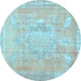 thumbnail image 1 of Ahgly Company Indoor Round Abstract Light Blue Contemporary Area Rugs, 7' Round, 1 of 4