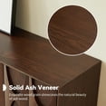 thumbnail image 4 of LKTART 63" Walnut Solid Wood Sideboard with Storage, Kitchen Buffet Cabinet Credenza Accent Console Table for Dining Living Room, Roman Legs Ash Veneer Dovetail Door Trim, 4 of 8