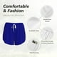 thumbnail image 4 of Balery Navy Pantalones cortos deportivos para mujer con forro y dos bolsillos, elásticos, para entrenamiento, gimnasio, yoga-Large, 4 of 7