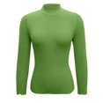 thumbnail image 4 of Fonma Women's Mock Turtleneck Long Sleeve Shirts Ribbed Knit Lightweight Pullover Sweater Stretch Fitted Thermal Top Light Green XL, 4 of 5