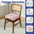 thumbnail image 6 of XIECUVA Chair Cushions for Dining Chairs, Set of 4, Memory Foam Kitchen Chair Cushions with Quilted Non-Slip Rubber Backing, 15.5" x 15.5" x 3.5", Pink, 6 of 8