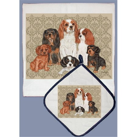

Pipsqueak Productions DP553 Dish Towel and Pot Holder Set - Cavalier King Charles Family