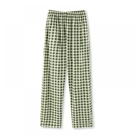 

Xmarks Women Plaid Pajama Pants Sleepwear Stretch Bottoms Cotton Lounge Green Tag 3XL/US XXL