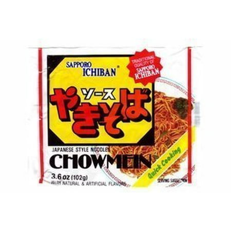 Japanese Style Noodles Yakisoba (Chow Mein) - 3.6oz by Sapporo Ichiban. (only one small