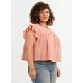 thumbnail image 2 of Jessica Simpson Women's and Women's Plus Chandler Flutter Sleeve Top, Sizes XS-4X, 2 of 7