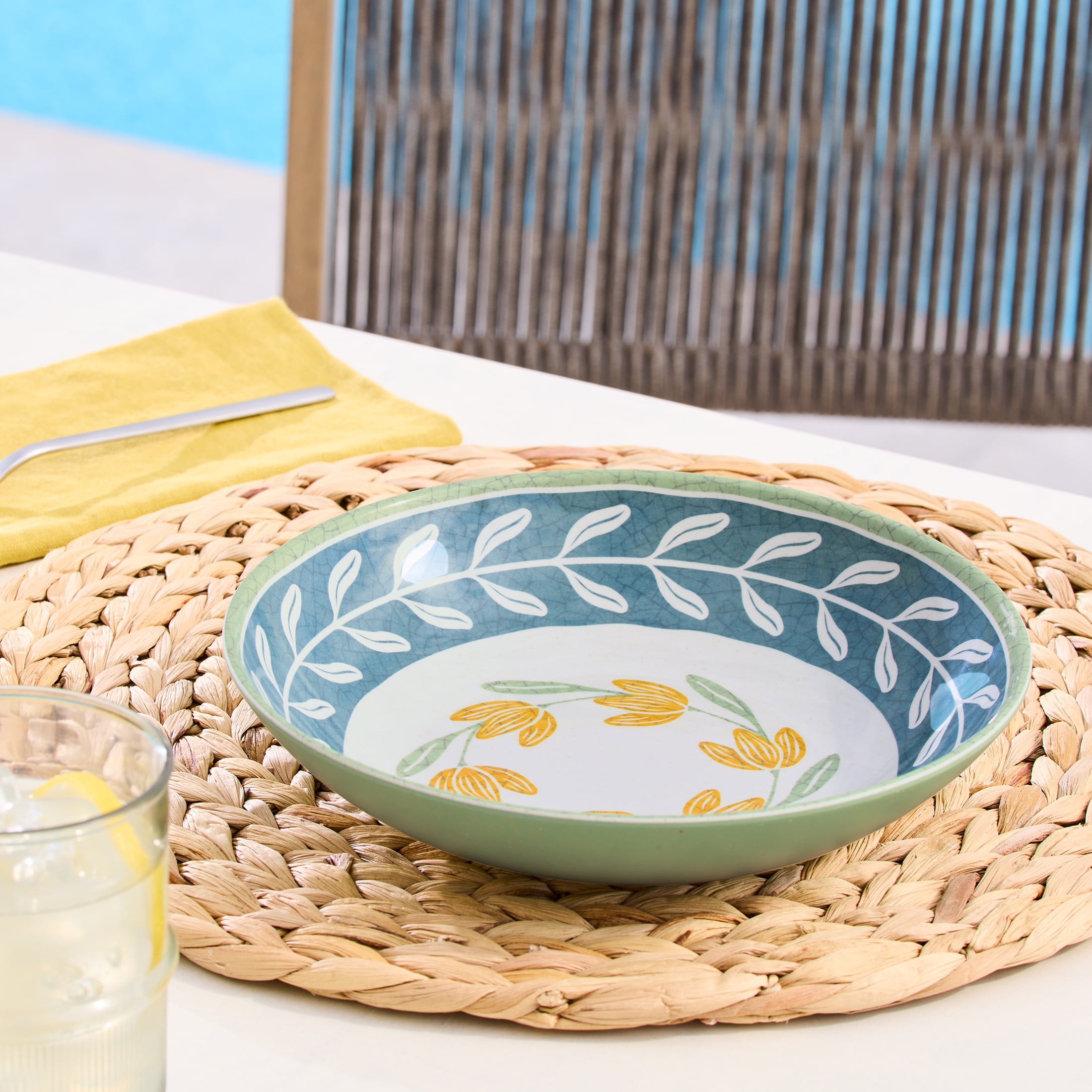 Better Homes & Gardens Floral Bamboo Melamine Dinner Bowl 8.7 Inch 1Pc