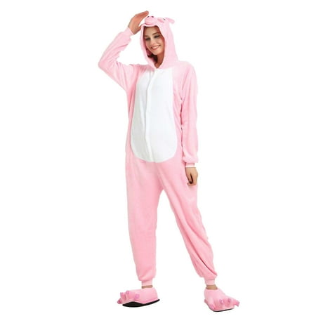 

HGWXX7 Women s Sleepwear Women Flannel Cartoon Animal One-Piece Pajamas Lovely Keep Warm Pajamas XL