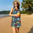 thumbnail image 3 of KLL Vehicles Cartoon with Funny Drivers,Animal Drivers Pattern Womens Summer Dresses 2025,Loose Round Neck Sleeveless Sundresses Tank Dresses with Pockets, 3 of 7