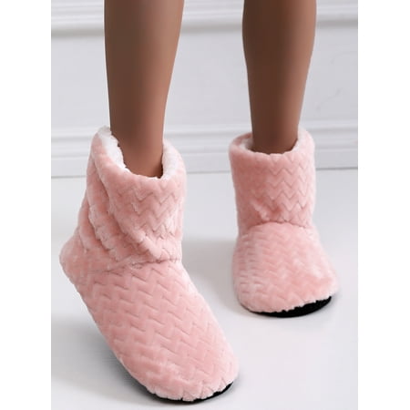 

Woobling Women s Cute Bootie Slippers Fluffy Plush Fleece Memory Foam House Shoes Winter Booty Slippers