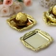 thumbnail image 2 of Efavormart 12 Pack | Gold Square Baroque Mini Party Favor Candy Tray Treat Gift Display Serving Plate - 3"x3", 2 of 11