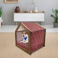 thumbnail image 3 of Abstract Pet House, Paisley Design with Dots Flowers Leaves Oriental Mandala Art Print, Outdoor & Indoor Portable Dog Kennel with Pillow and Cover, 5 Sizes, White Ruby, by Ambesonne, 3 of 5