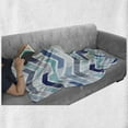 thumbnail image 6 of Modern Soft Flannel Fleece Throw Blanket, Seamless in Doodle Style Dots and ZigZag Pattern with Asymetrical Lines Image, Cozy Plush for Indoor and Outdoor Use, 60" x 80", Blue and White, by Ambesonne, 6 of 6