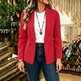 thumbnail image 5 of Oversized Hoodie Jacket Ndbuld Women's casual winter solid-color fitted lapel blazer cardigan top Red XL, 5 of 6
