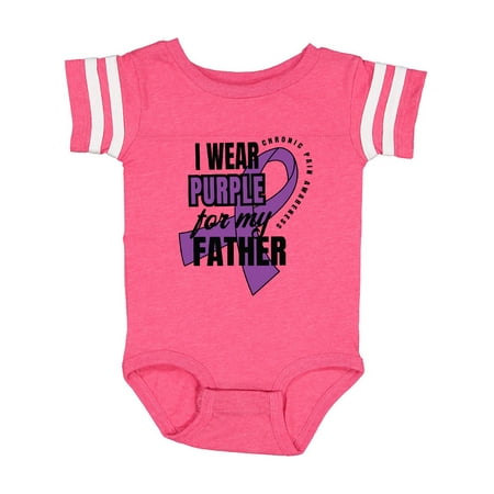 

Inktastic Chronic Pain I Wear Purple For My Father Gift Baby Boy or Baby Girl Bodysuit