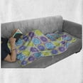 thumbnail image 6 of Abstract Soft Flannel Fleece Throw Blanket, Seamless Pattern with Citrus Like Lemon Lime Tangerine Orange Print, Cozy Plush for Indoor and Outdoor Use, 50" x 60", Pale Green and Violet, by Ambesonne, 6 of 6