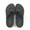 Flojos Men's Memory Foam Flip Flop Hydro sandals (Black/Blue, 9)