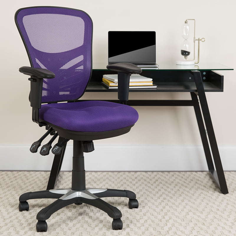 MidBack Purple Mesh Multifunction Ergonomic Office Chair