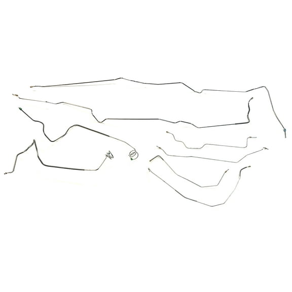 The Stop Shop Stainless Steel Complete Brake Line Kit. Compatible with 1981-87 Chevy/GMC C10 & C15 Power Disc Long bed 4WD Trucks