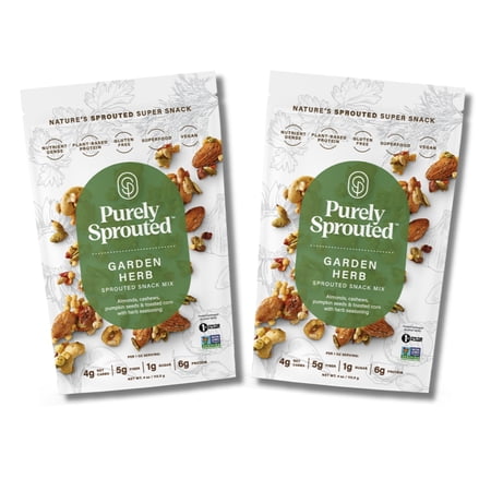 Purely Sprouted Garden Herb Sprouted Nut & Seed Clusters, Non-GMO, 2 Pack, 4 oz