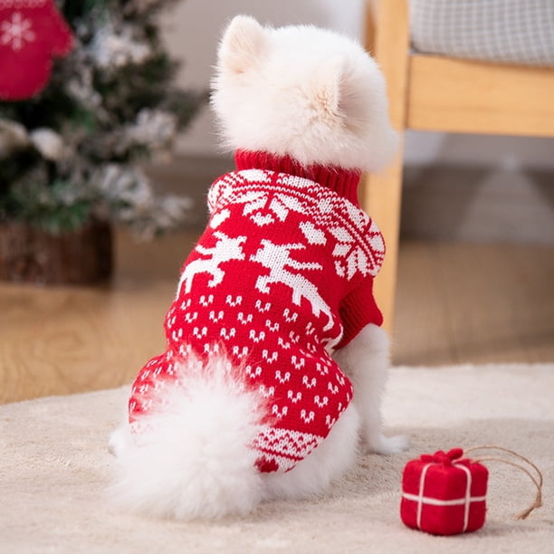 Ropa para Perros, Ropa de Invierno, Ropa para Cachorros, Suéter de Punto Navideño.