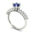 thumbnail image 2 of Solitaire with Accents Engagement Ring for Women - 1.05ct Simulated Tanzanite in 14K White Gold Promise Ring, 2 of 6