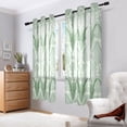 thumbnail image 7 of 2 Panels Set Blackout Curtains Thermal Insulated Sun Protection Room Darkening Drapes for Bedroom Light Green and White Lily, 7 of 7