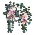 thumbnail image 2 of facefd Rustic Artificial Flower Swag Handmade Hanging for Parties Arbor Wedding Arch Ornament Light Pink, 2 of 9