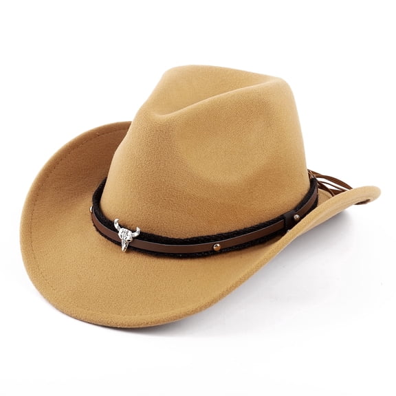 Wowstyle Lightweight Wide Brim Cowboy Hat for Men Women — Cattleman Western Fedora Hat Adjustable Vegan Leather Band Breathable Khaki Cowgirl Hat for Rodeo, Country Concert, Halloween Costume
