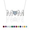 thumbnail image 1 of Collar con colgante JeenMata MOM - Topacio azul - Piedra natal de diciembre - Chapado en oro blanco, 1 of 4