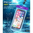 thumbnail image 6 of MoKo Waterproof Phone Pouch Floating Compatible with iPhone/Samsung/Galaxy, up to 7", Black/Purple, 6 of 7