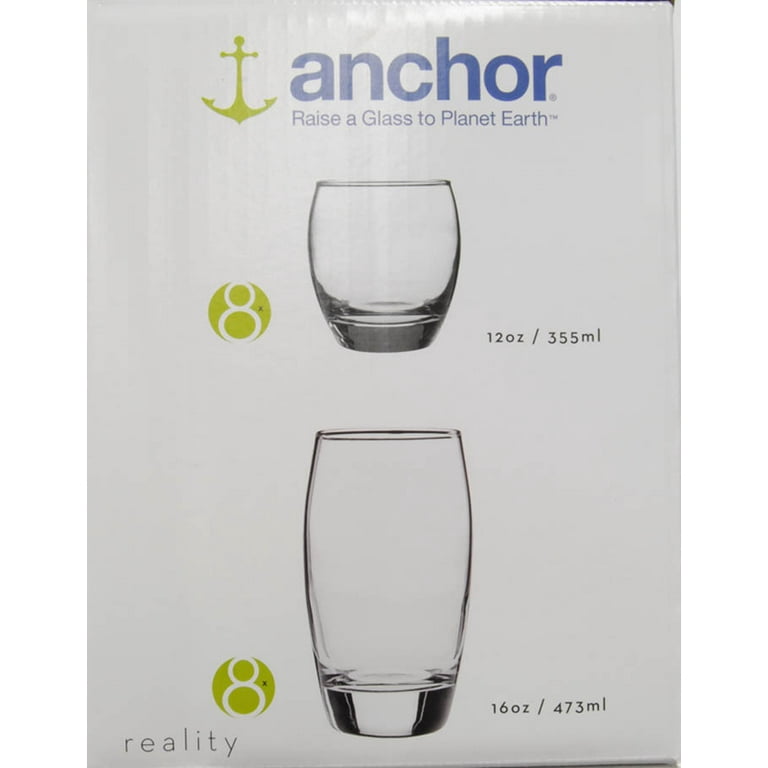 Anchor Hocking Heavy Base 12 oz Drinking Glasses, Set of 12