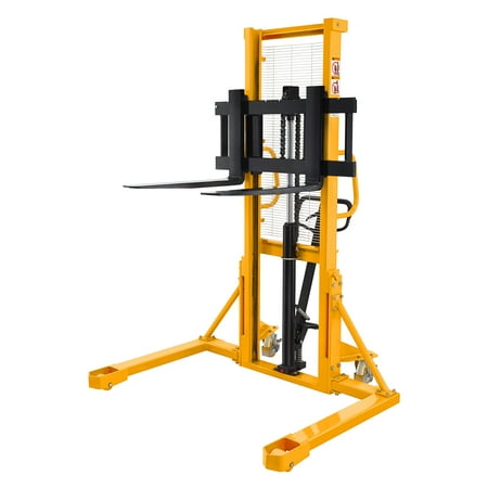 

APOLLOLIFT Hand Pallet Stacker Hydraulic Walkie Pallet Stacker 2200lbs 63 Lifting Manual Forklift with Straddle Legs and Adjustable Forks