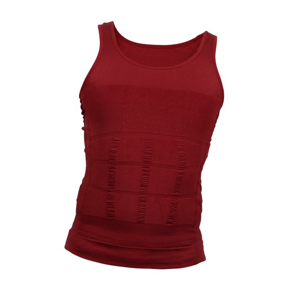Unique Bargains Men Body Slimming Tummy Shaper Underwear Stretch Shapewear Waist Girdle M Red