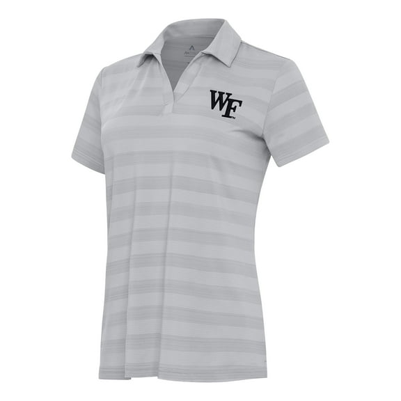 Women's Antigua Gray Wake Forest Demon Deacons Tunnel Polo