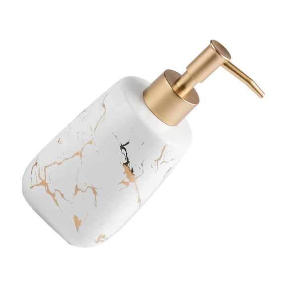 bedienty Reusable Soap Dispenser Holds 350ml Liquid Bottle Hand Pump White Marbling White 350ml