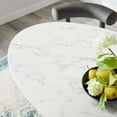 thumbnail image 3 of Modway Lippa 54" Oval Artificial Marble Dining Table in Gold White, 3 of 8